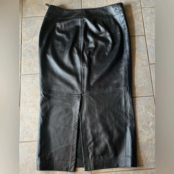 Ralph Lauren Black 100%Leather Pencil Skirt Excellent Condition! - Picture 2 of 7